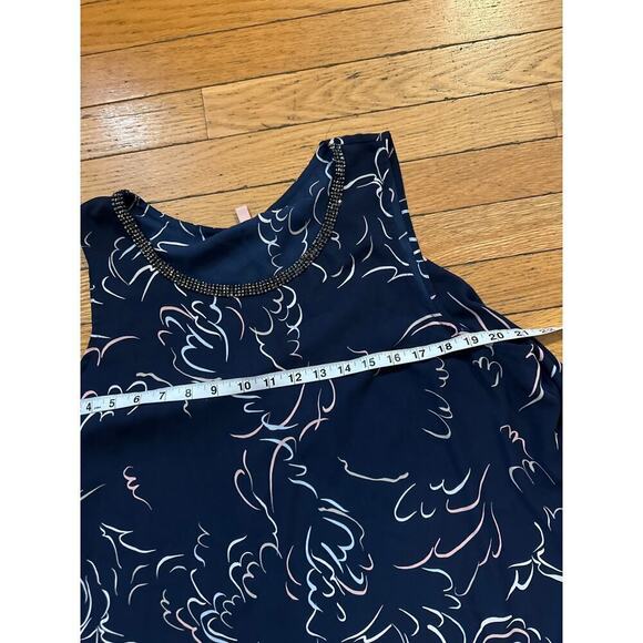 Womens Size XL Juicy Couture Blouse Blue Geometric Sleeveless Rhinestone - Picture 4 of 6